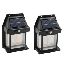 Solar Lights Outdoor, Dusk to Dawn Solar Wall Sconce Motion Sensor, 3 Lighting Modes Waterproof Solar Security Wall A