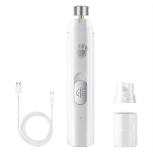 Electric Dog Nail Grinder with Polisher Wheel LED Light Pet Nail Clipper USB Rechargeable 2-Speed Pet Nail Trimmers