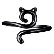 30 Stück Häkelring für Fingergarn, Verstellbare Strickschlaufe, Katzenohren, Offener Ring, Metall-Garnführung, Fingerhalter