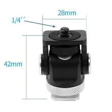3X Hot Shoe Mount Monitor Microphone Flash Holder 1/4 Inch Screw Camera Bracket Tripod
