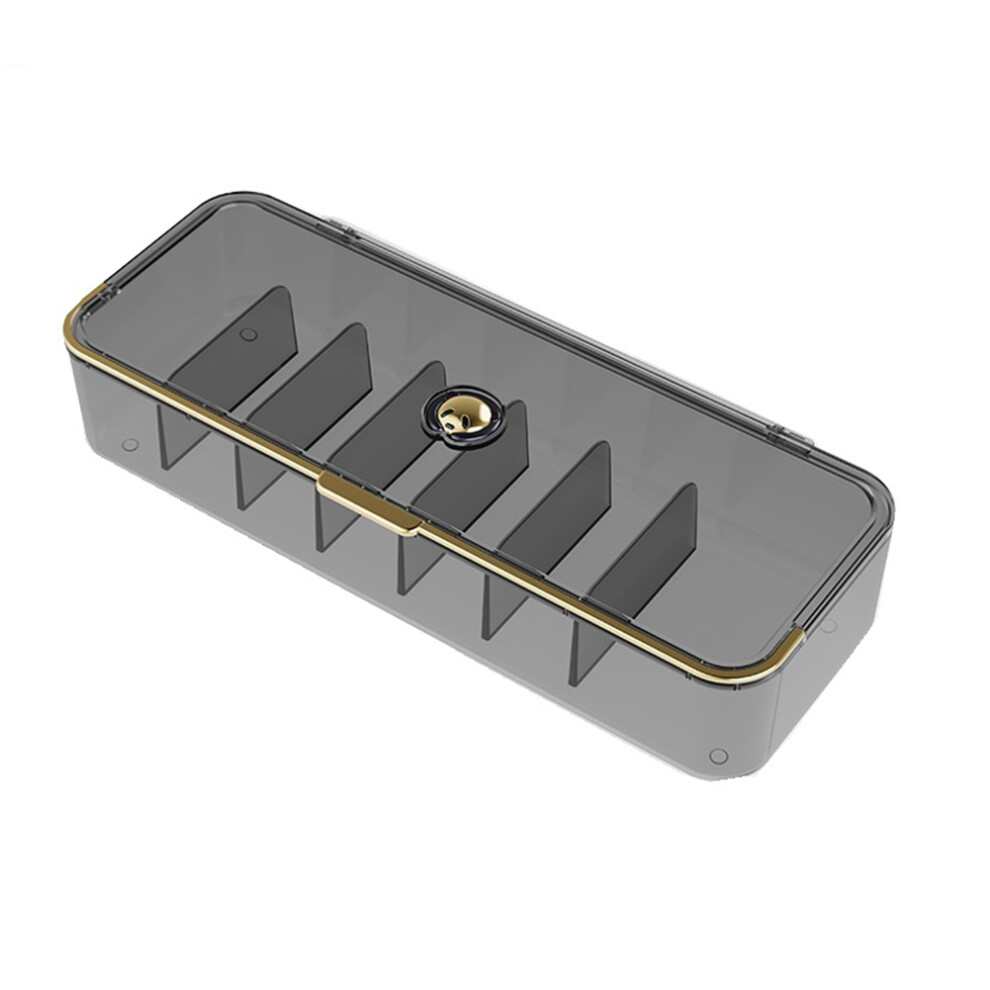 Desktop Storage Box Multifunctional Frame Sorting Box Clamshell Design Storage Data Cable Storage Box Gray Brecantia