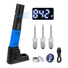 Cordless Soldering Iron Kit, LDE Digital Display USB Rechargeable Soldering Iron for Small Soldering Projects, DIY