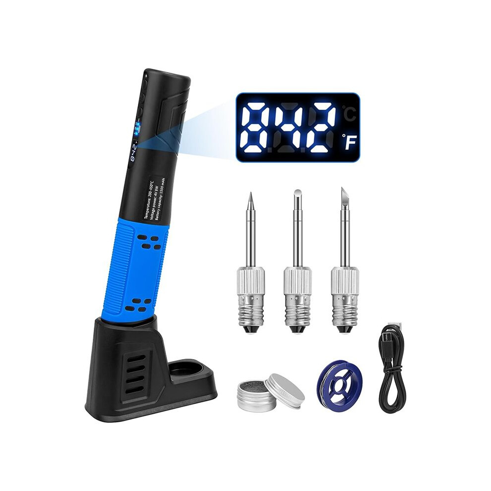 Cordless Soldering Iron Kit, Lde Digital Display Usb Rechargeable Soldering Iron For Small Soldering Projects, Diy 4711037262069