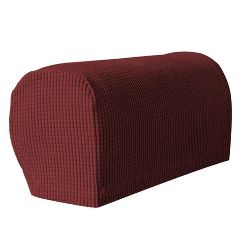 2PCS Soft Stretch Plush Armrest Covers, Stretch Armrest Covers for Chairs/Sofas, Couch Arm Covers,Wine Red 1
