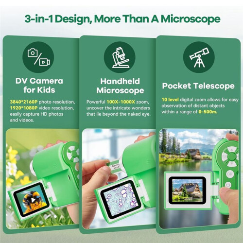 Microscope for Kids,1000X Handheld Digital Microscope,Portable Pocket Microscope Miniscope,USB  Scope for Kids 2