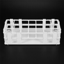 9 Packs Plastic Test Tube Rack, 21 Holes Lab Test Tube Rack Holder for 30mm Test Tubes, White, Detachable (21 Holes)