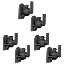 3X Universal Rotatable Speaker Wall Mount Stand Bracket 1 Pair Black
