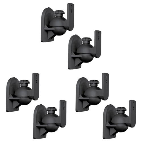 3X Universal Rotatable Speaker Wall Mount Stand Bracket 1 Pair Black 1