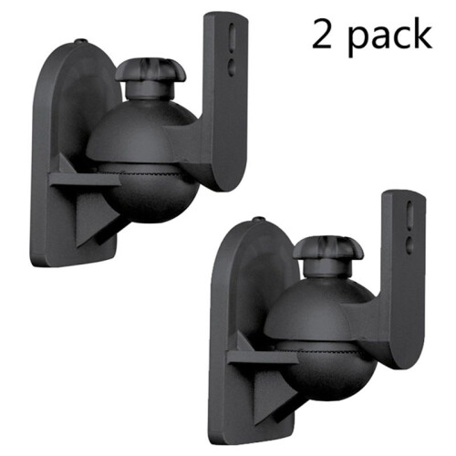 3X Universal Rotatable Speaker Wall Mount Stand Bracket 1 Pair Black