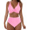 Comfortable Two Piece Swimsuit Breathable Fabric-Pink S 1