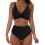 Comfortable Two Piece Swimsuit Breathable Fabric-Black L 1