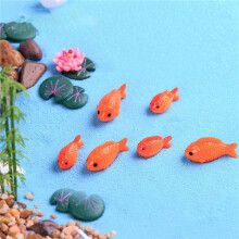 24Pc/Lot Red Fish Miniature Figures Decorative Fairy Garden Animals Moss Micro-Landscape Ornaments Resin Baby Toy