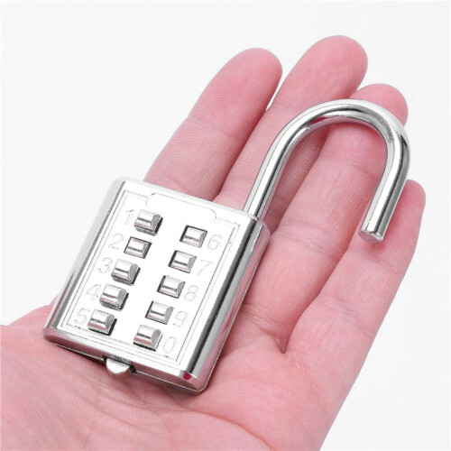 3X Anti-Theft Button Combination Padlock Digit Push Password Lock Zinc Alloy Security Lock Suitcase Luggage Coded Lock 2