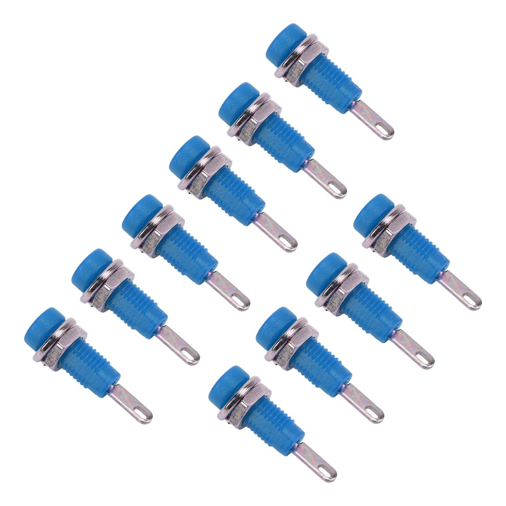 10 X J.40003 2Mm Banana Jack Panel Socket Extended Post Plug Adapter Blue 9351390458973