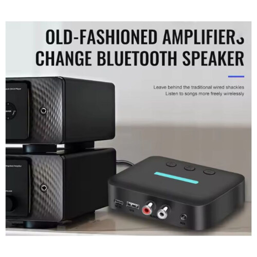 5.3 Audio Receiver Adapter Wireless Music 3.5mm AUX R/L RCA Support U-Disk Playback for Desktop Speaker Amp 1