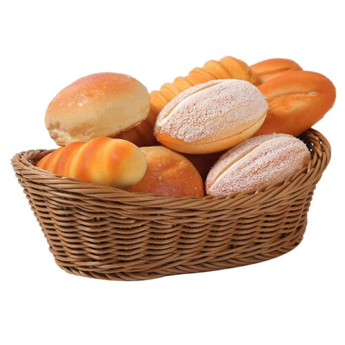 3X Cesta de PãO de Vime Oval, Cesta de Armazenamento de 10,2 Polegadas 1