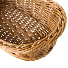 3X Oval Wicker Woven Bread Basket, 10.2Inch Storage Basket for Food Fruit Cosmetic Storage Tabletop and Bathroom
