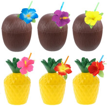 Hawaiian Party Kokosnoot Ananas Kopjes Luau Party Zomer Beach Party Verjaardag Hawaiian Party Tropische Decoratie