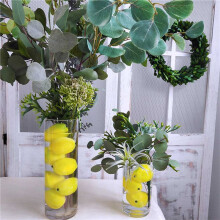 60 Pcs Artificial Lemons Fake Lemons Faux Lemons Fruits in Yellow 3 Inch Long x 2 Inch Wide