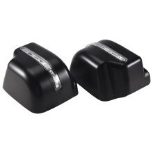 Car Rear View Mirror Cover Side Wing Mirror Cap Shell with Turn Signal Light for Jimny Jb64 JB74 2018-2020 Black