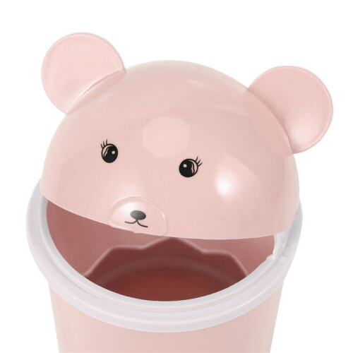 3X  Cute Desktop Trash Desktop Con Coperchio  Paper Flip Plastic Trash Can 1