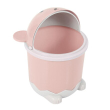 3X Cute Desktop Trash Desktop with Lid Small Paper Basket Flip Plastic Trash Can