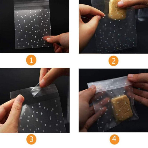 600 Pezzi di Sacchetti di Caramelle Autoadesivi per Biscotti 2