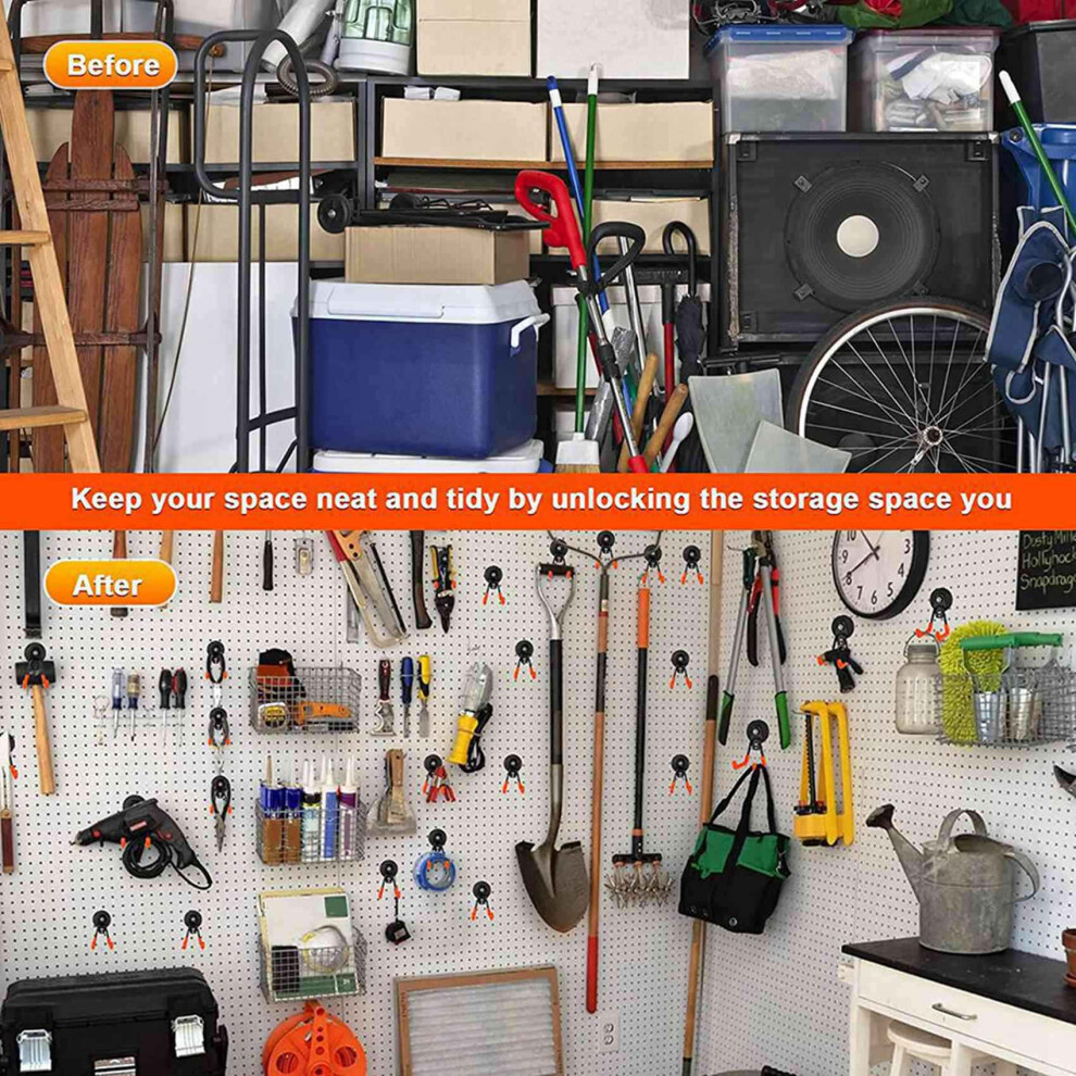6 Pcs Magnetic Hooks, Garage Magnetic Hooks Heavy Duty With Anti-Slip Coating, Strong Storage Utility Magnetic Hooks 4713575313272