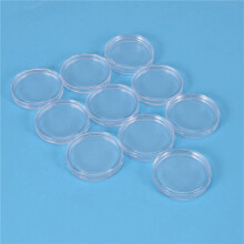 40 Stk Kleine Runde Transparente Kunststoff-Muenzkapseln Box 33mm