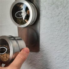 9X Magnetic Spice Jars Rack Stainless Steel Spice Jars Wall Plate Base Wall Mounted Base for Magnetic Spice Tins