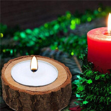 36Pcs Wooden Candle Holder,Votive Tealight Holder for Wedding Party for Table,Halloween Christmas Party Home Decor