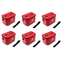 6X Außen Erste Hilfe Kit Sport Camping Tasche Hause Medizinische Notfall ÜBerleben Paket Rot Nylon Auffallende Kreuz Symbol Umhänge Tasche