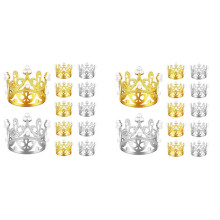 24 Pezzi Oro Argento Corona Torta di Compleanno Topper con Decorazione di Perle Piccola Principessa Copricapo Baby Corona Decorazione Torta