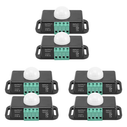 Motion Sensor , 12V 24V PIR Sensor LED  Controller for Flexible LED Strips Light, 6 Pack