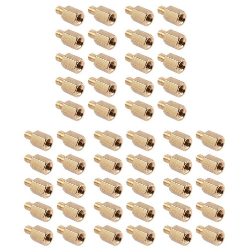 50 Pcs PC PCB Motherboard Brass Standoff Hexagonal Spacer M3 6+4mm