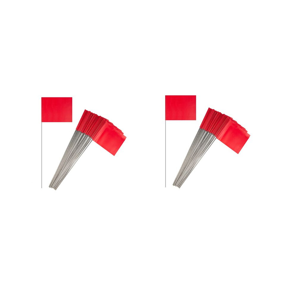 100Pack Marking Flags, Red Yard Flags 15X4x5inch, Flags, Lawn Flags Markers, Irrigation Flags, Landscape Flags 4711769615904