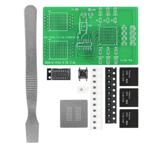 BGA Chip Training Teaching Experiment Soldering Practice Board SMD LED Flowing Light Assembly Kit A