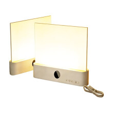 2PCS Flat Book Light Rechargeable Clear LED Reading Light with Timer Dimmable Full Page Panel Plate Lamp