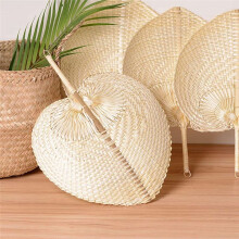 5X Natural Handmade Straw Fan Hand-Woven Leaf Woven Summer Cooling Mosquito Repellent Hand Fans Farmhouse Decor