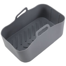 Per Air Fryer cestello in silicone vassoio teglia per fritti inserto piatto accessorio doppio cestello per DZ201 Per Air Fryer grigio