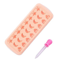 Vassoio per Cubetti di Ghiaccio con Coperchio Stelle Lune Love Hearts Forma 24 Cavità Silicone Sicuro Durevole Whisky Ice Maker Cucina Rosa