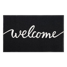 Outdoor Indoor Welcome Doormat,30X17.5Inch,Non Slip Rug Front Doormat for Entryway,Patio,High Traffic Areas,Black