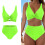 Practical Two Piece Ladies Swimsuit Comfortable-Black S 4