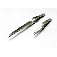 Tweezers Set of 2 Stainless Steel Cross Lock Blunt Tip Reverse Action for Soldering