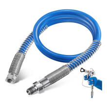 4 Ft Airless Paint Spray FöRläNgningsslang, 3/16 Tums TryckfäRg Spray Whip Hose, 3000PSI FöRläNgt VäGgmåLningsröR 1 ST
