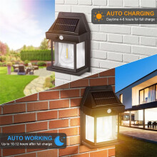 Solar Lights Outdoor, Dusk to Dawn Solar Wall Sconce Motion Sensor, 3 Lighting Modes Waterproof Solar Security Wall B