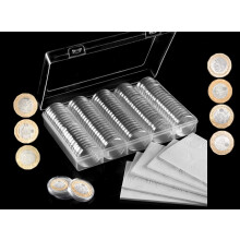 100 Pack 30mm Coin Capsules for Collectors, Mexico 20 Commemorative Coin Holders, Clear Case