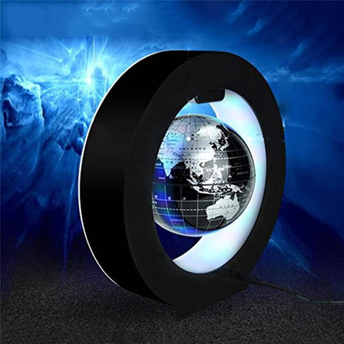 Floating Globe 4 Inch Magnetic Levitating World Map with LED Light for Desk Decor and Learning 2