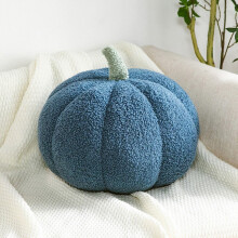 Blue Pumpkin Throw Pillow 13.8in Plush Cushion for Halloween and Fall Home Decor
