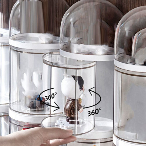 Large Transparent Dustproof Display Box for Doll Model Organizer - 15cm Diameter Three Storeys 1